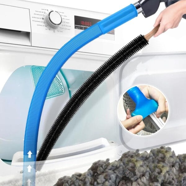 71IY72tUuJL._AC_SL1500_.jpg Last Day Free Shipping-2Pcs Dryer Vent Cleaner Kit Universal Vacuum Hose Attachment & Brush