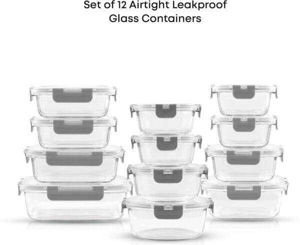 71ZKILektpL._AC_SL1500_.jpg 24-Piece Glass Food Storage Set with Lids (Gray) โ Buy 1, Get 1 FREE (48 Pieces Total)