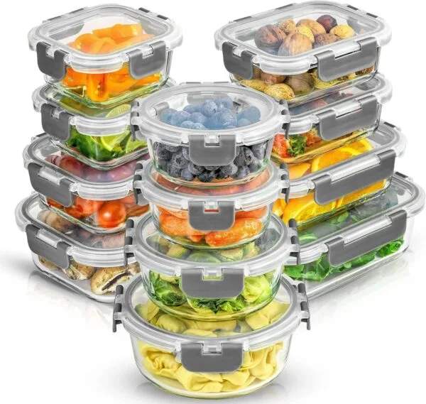 91ds16mRWLL._AC_SL1500_.jpg 24-Piece Glass Food Storage Set with Lids (Gray)